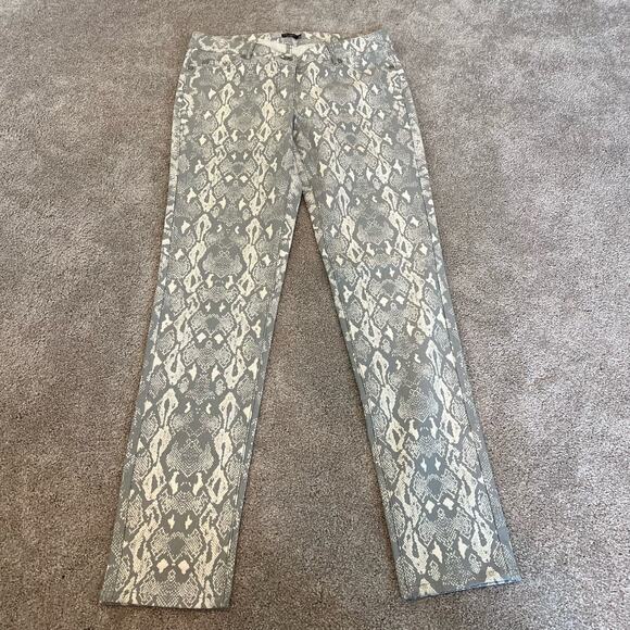 J McLaughlin Women's Snakeskin Skinny Jean Cream and Grey Size‎ 8 - Picture 2 of 12